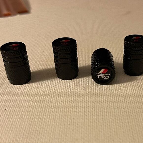 Toyota TRD valve Stem caps in Black set of 4 NWT - Picture 3 of 4